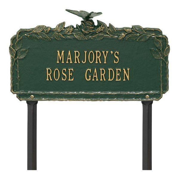 Butterfly Rose Green Dedication Plaque